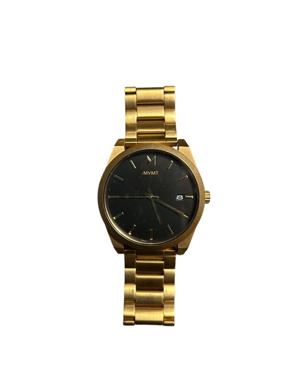 MVMT Mens Gold Stainless Steel Watch With Black Dial Date Function & 5ATM Water